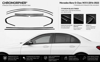 Mercedes-Benz E-Class W213 Stainless Steel Window Trim Covers (2016-2022)