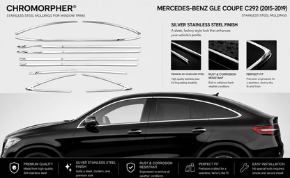 Mercedes-Benz GLE Coupe C292 (2015-2019) Stainless Steel Window Trim Moldings
