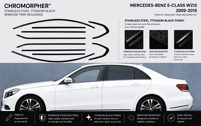 Mercedes-Benz E-Class W212 Stainless Steel Window Trim Moldings (2009-2015)