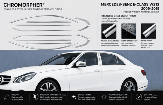 Mercedes-Benz E-Class W212 Stainless Steel Window Trim Moldings (2009-2015)