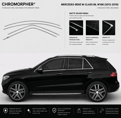Mercedes-Benz M-Class ML W166 2012-2019 Stainless Steel Window Trim moldings