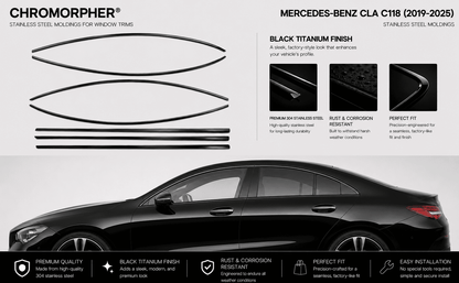 Mercedes-Benz CLA C117/C118 Stainless Steel Window Trim Moldings (2013-2024)