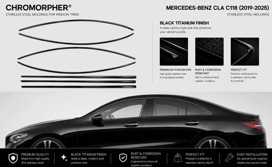 Mercedes-Benz CLA C117/C118 Stainless Steel Window Trim Moldings (2013-2024)