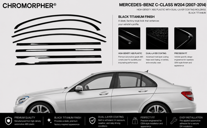 Mercedes-Benz C-Class (2017–2021) Titanium Black Window Trim Moldings