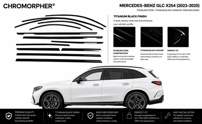 Mercedes-Benz GLC X253/X254 Night Package Window Trim Moldings (2015-2025) - Stainless Steel