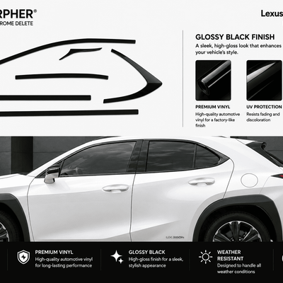 Lexus UX (2019–2026) Precut Chrome Delete Windw Trim - alternate view