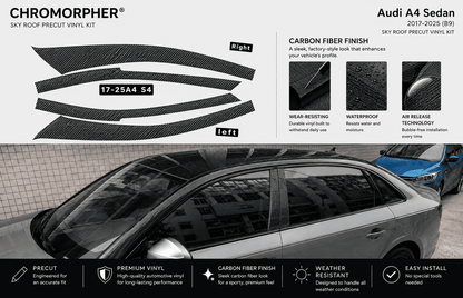ChroMorpher Audi A4/S4 B9 Precut Chrome Delete Kit (2017–2025) - ChroMorpher