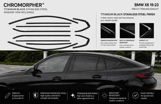 BMW X6 G06 Shadowline Window Trim Kit - Stainless Steel