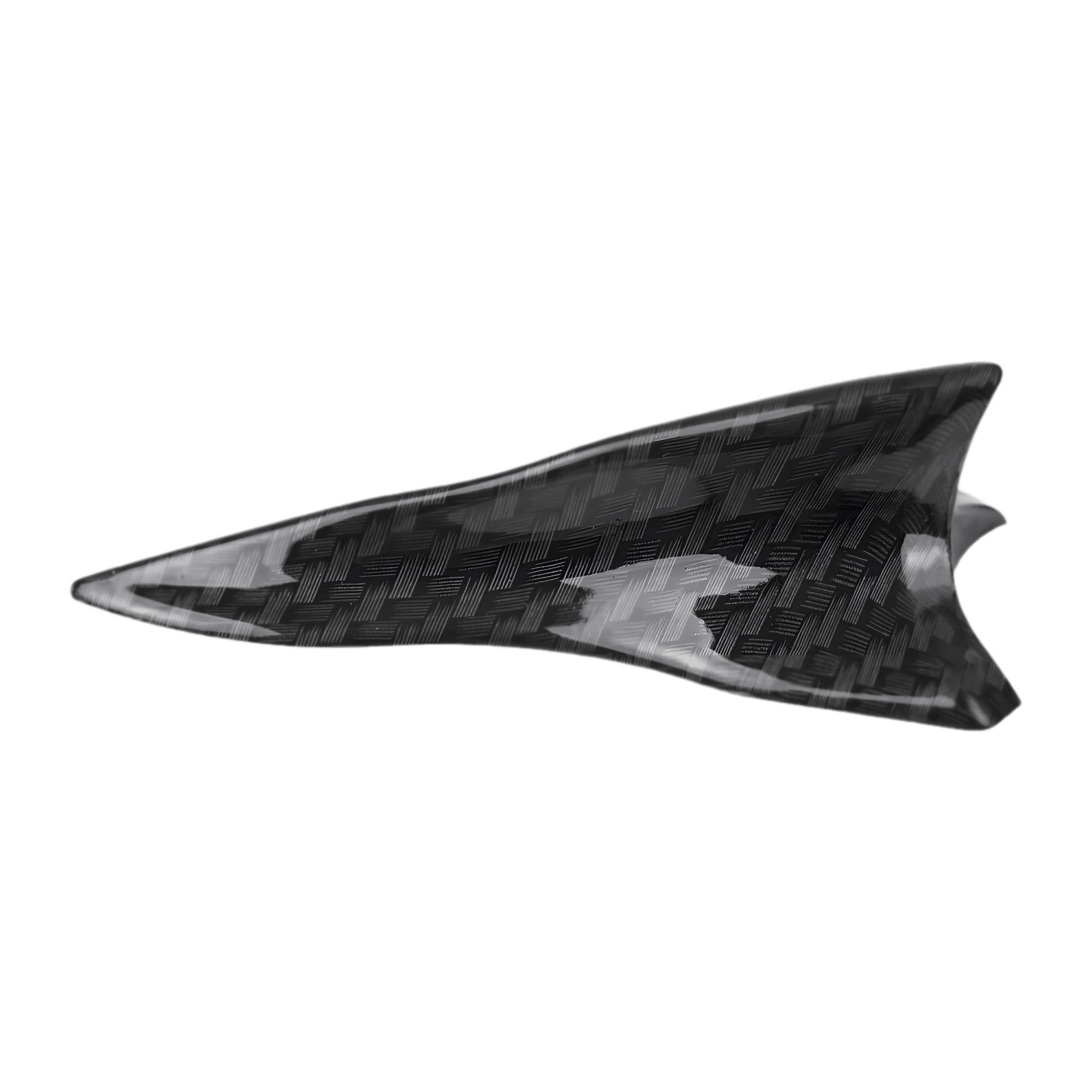 A carbon fiber shark fin spoiler designed for aerodynamic enhancement and stylish vehicle modification. Features a sleek carbon fiber pattern finish, ideal for improving downforce and reducing drag. Perfect for universal car applications, including sports cars, sedans, and SUVs.