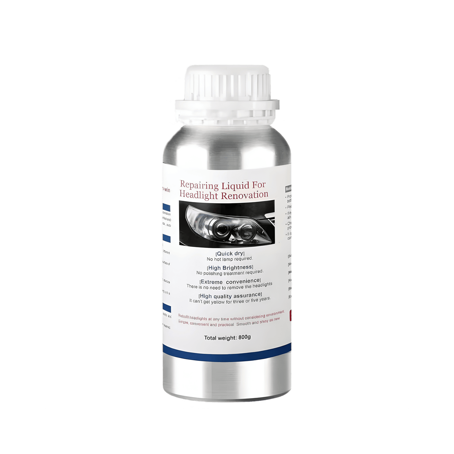 ChroMorpher Headlight Renovation Repair Liquid – 800g bottle designed to restore and brighten headlights, providing quick drying, high brightness, and long-lasting results without requiring polishing treatment.