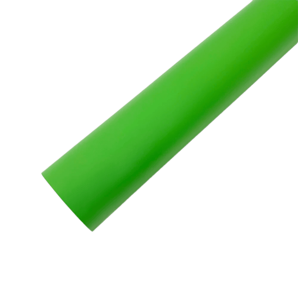 A roll of ChroMorpher Matte Green Vinyl showcasing a vivid green hue with a smooth matte finish, ideal for stylish and durable surface customizations.