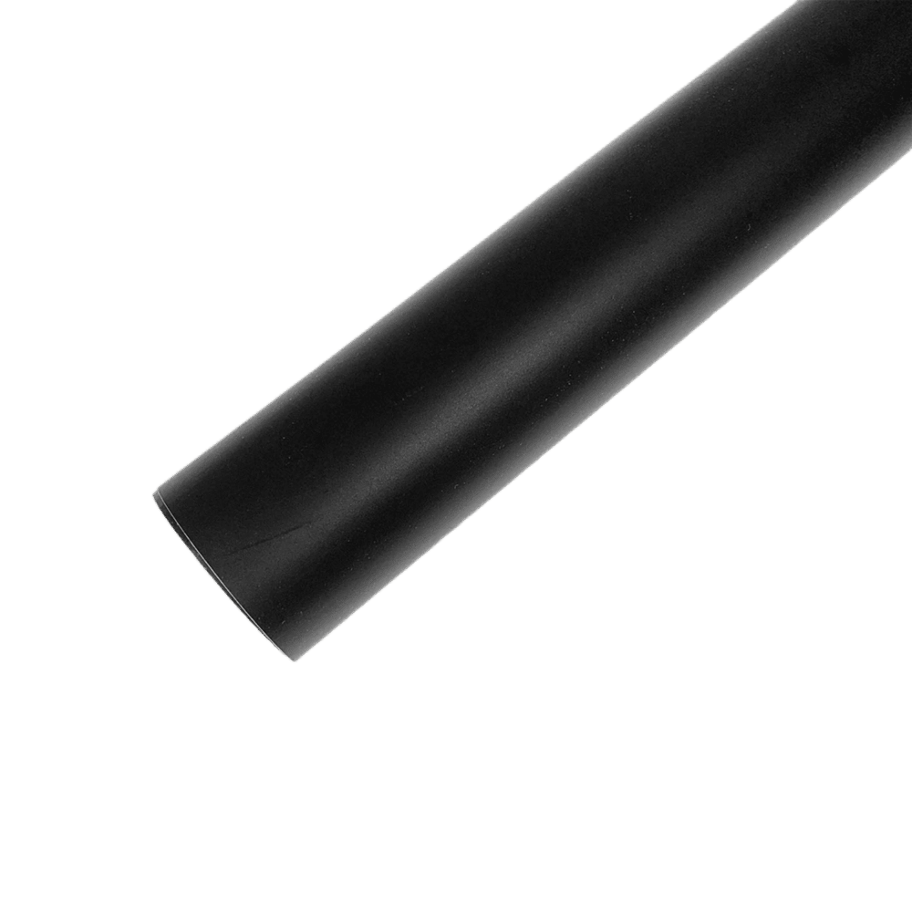 A single roll of ChroMorpher Matte Black Vinyl, showcasing its deep black hue and smooth, non-reflective finish, perfect for creating sleek and professional surface designs.