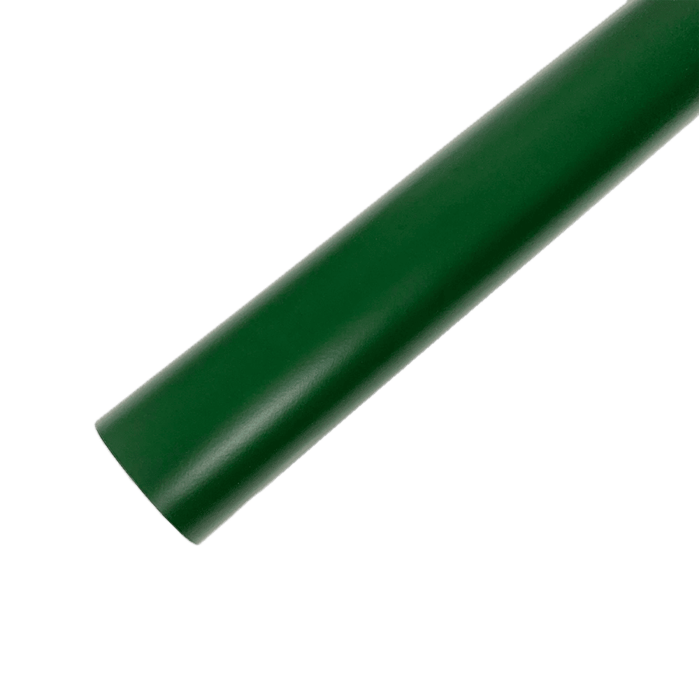 A stacked display of ChroMorpher Matte Vinyl rolls in various vibrant colors, including black, green, silver, and blue, showcasing a smooth matte finish perfect for sleek and modern surface transformations.