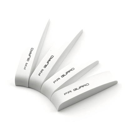 A set of ChroMorpher Protective FR Guard Car Mouldings in white, designed to protect a vehicle’s exterior from scratches and minor impacts, featuring the "FR GUARD" branding.