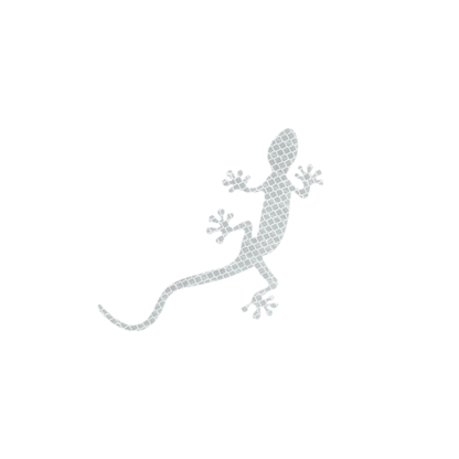A white reflective gecko car sticker featuring a high-visibility scaly texture, designed to improve nighttime visibility and vehicle aesthetics. This waterproof, easy-to-apply decal enhances safety while adding a stylish decorative element to any car, motorcycle, or bicycle.
