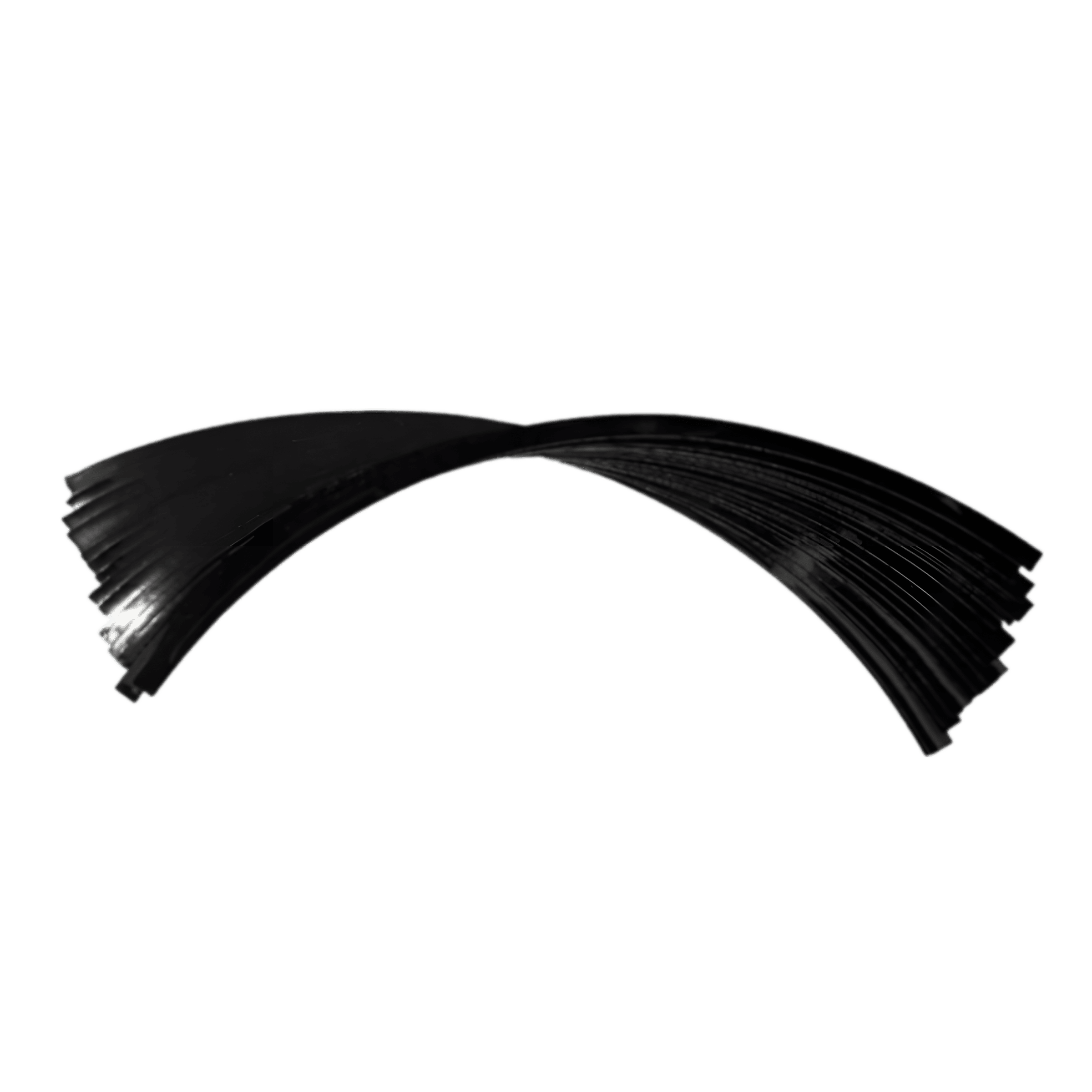 A set of ChroMorpher Reflective Rim Stripe Decals in black, designed to enhance vehicle rims with a sleek, modern look while improving nighttime visibility with reflective properties.