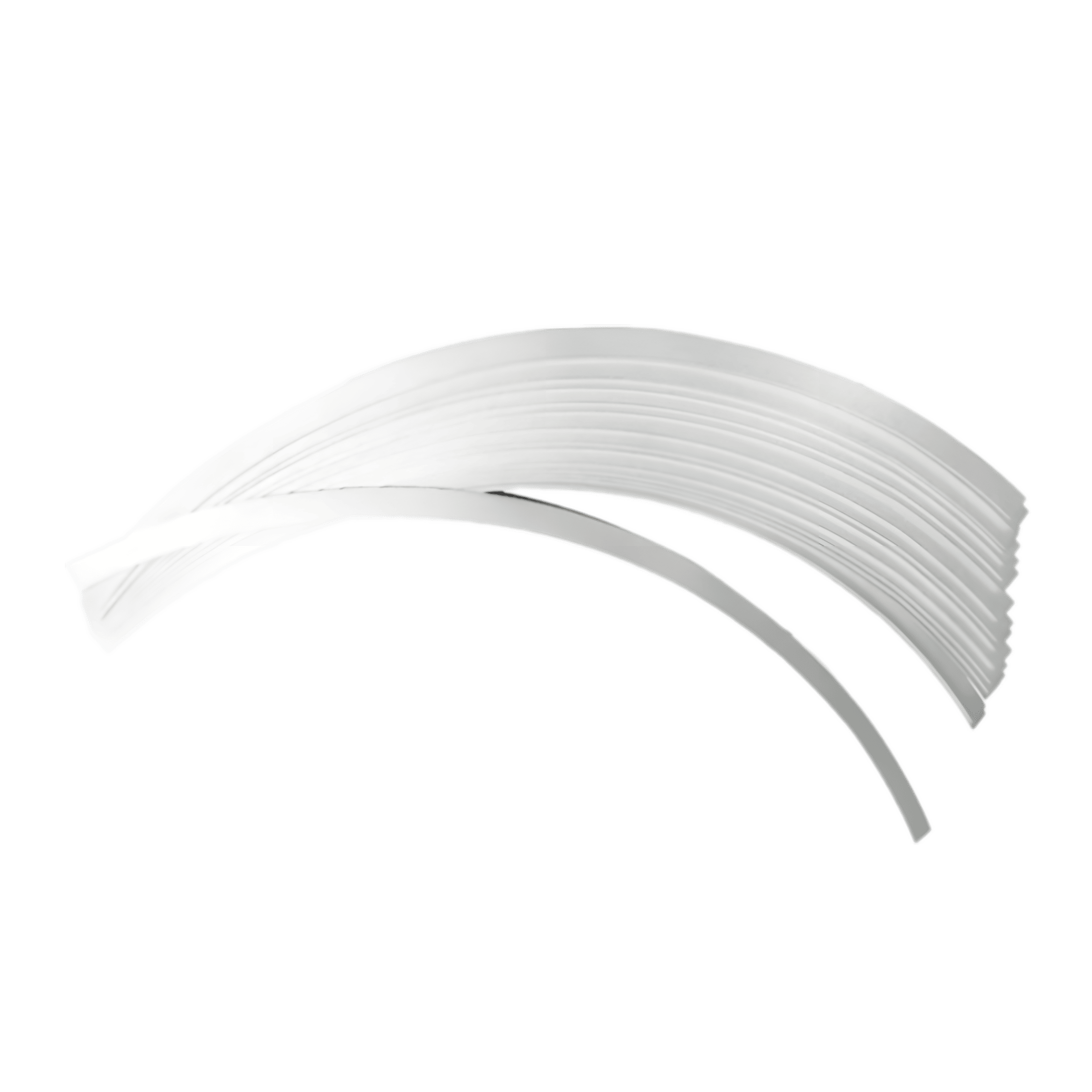 A set of ChroMorpher Reflective Rim Stripe Decals in sleek white. These premium, weatherproof vinyl strips enhance wheel style and improve visibility in low-light conditions, offering a stylish and functional upgrade for cars, motorcycles, and trucks.