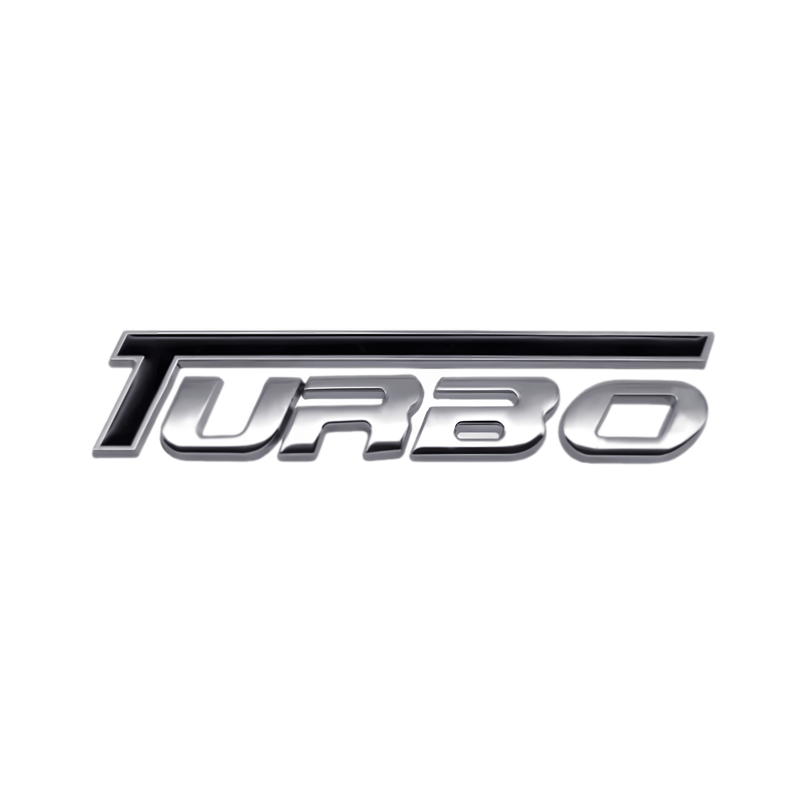 ChroMorpher Red 3D Turbo Emblem with a glossy finish, showcasing the word 