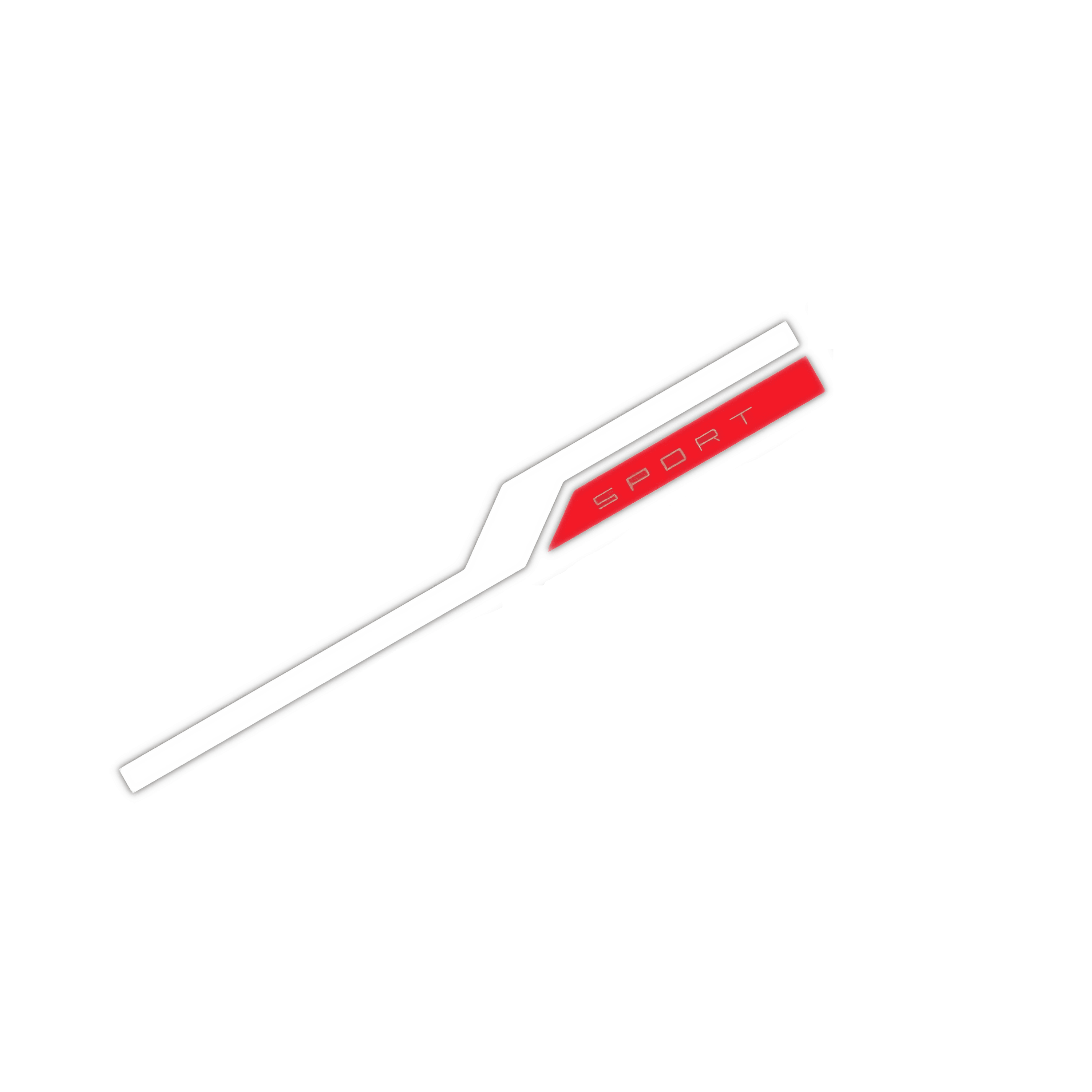 A dynamic white and red 
