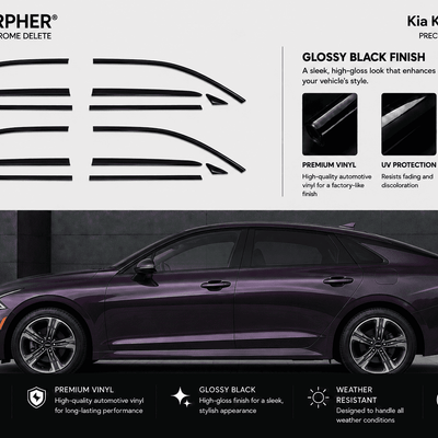 Kia K5 (2021–2026) Precut Chrome Delete Kit - alternate view