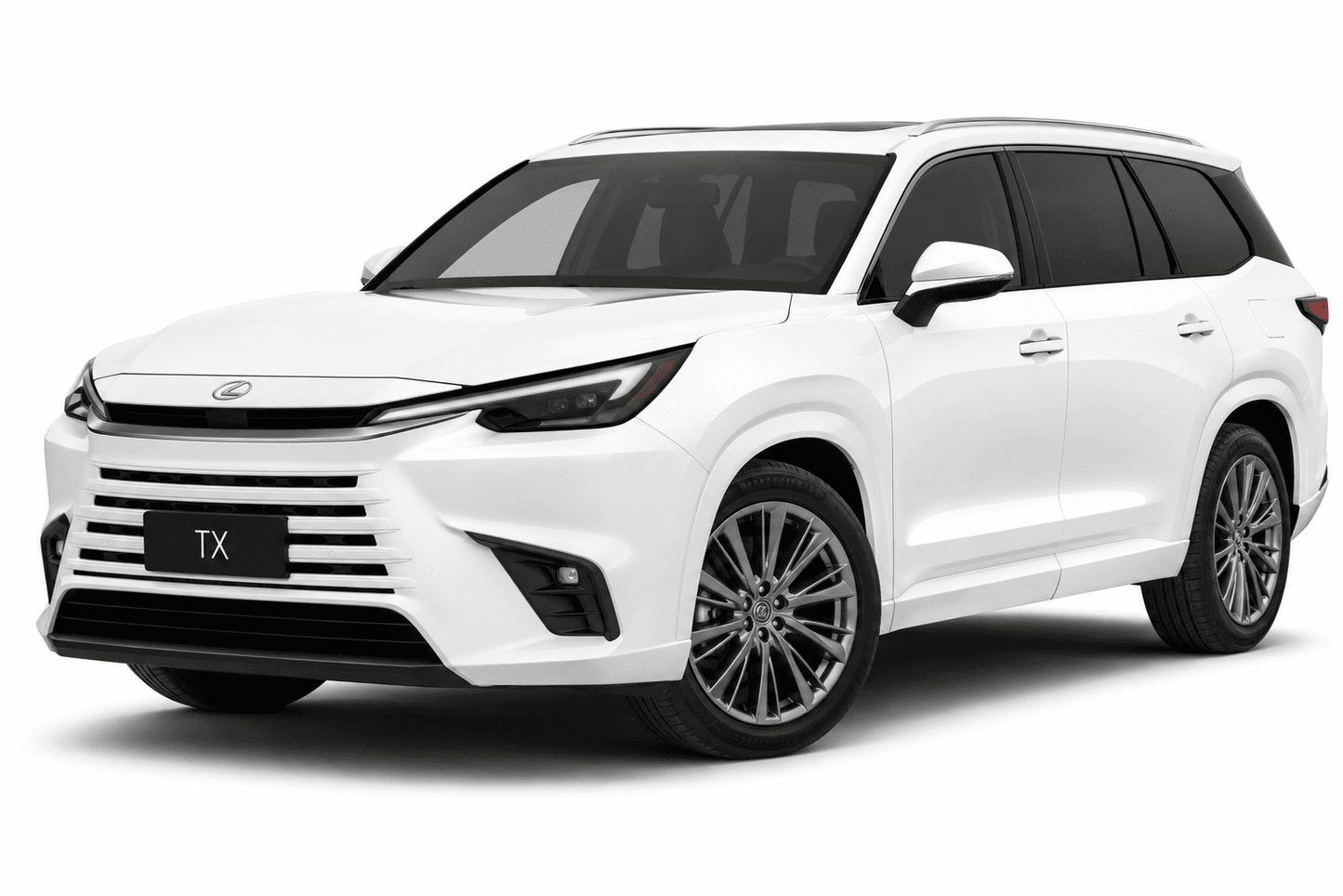 A white Toyota Highlander SUV shown from a three-quarter front angle on a clean white background.