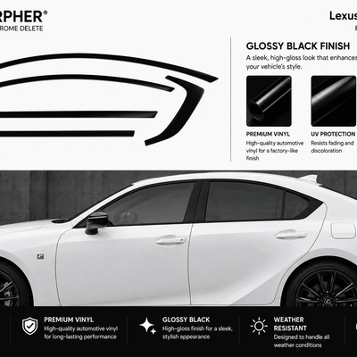 Lexus IS (2021–2026) Precut Chrome Delete Window Trim - alternate view