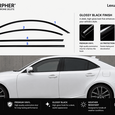Lexus IS (2014–2020) Precut Chrome Delete Window Trim - alternate view