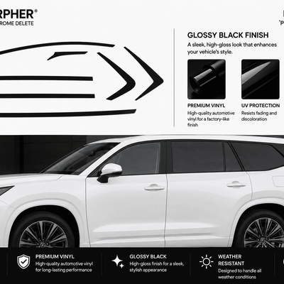 Lexus TX (2024–2027) Precut Chrome Delete Window Trim - alternate view