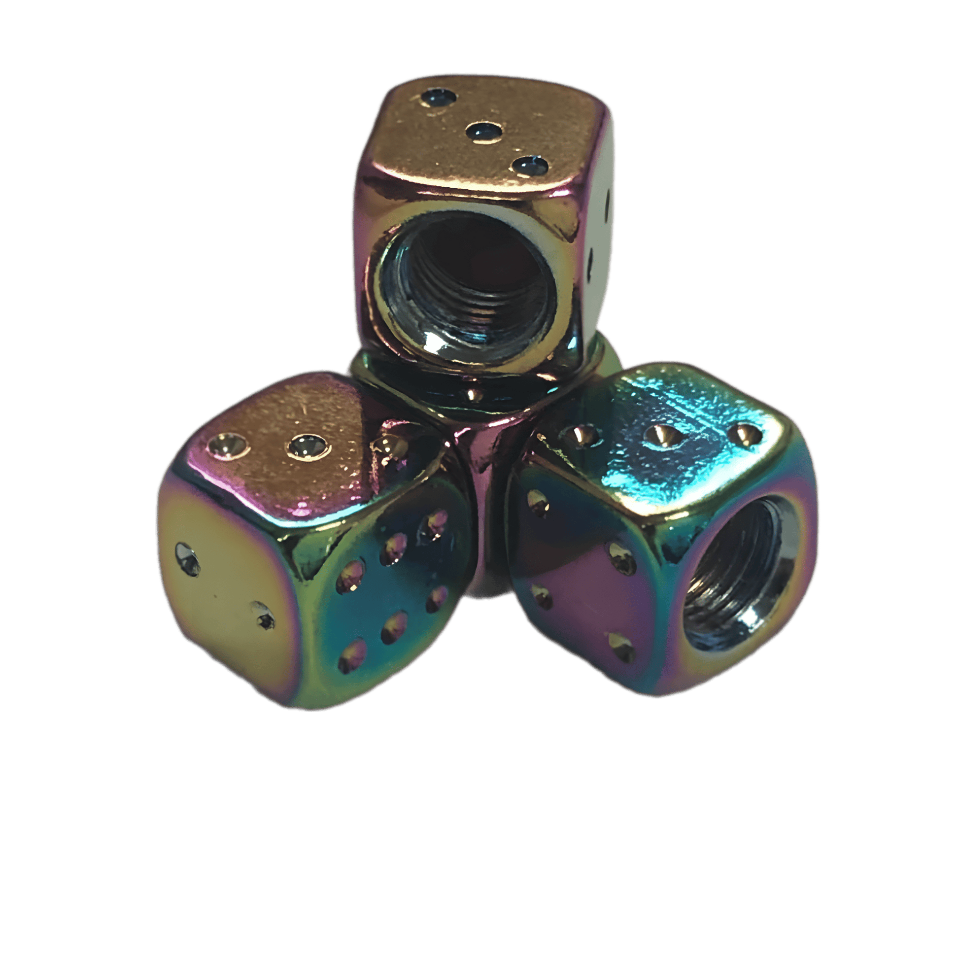 ChroMorpher Dice Aluminum Valve Caps (4x) - ChroMorpher
