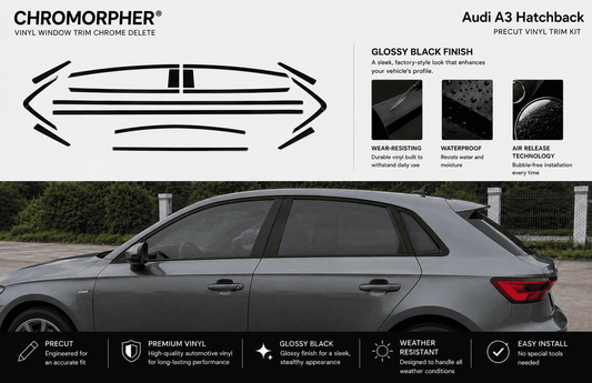 ChroMorpher Audi A3 Hatchback Window Trim Cover Kit (2013–2020) – Stainless Steel