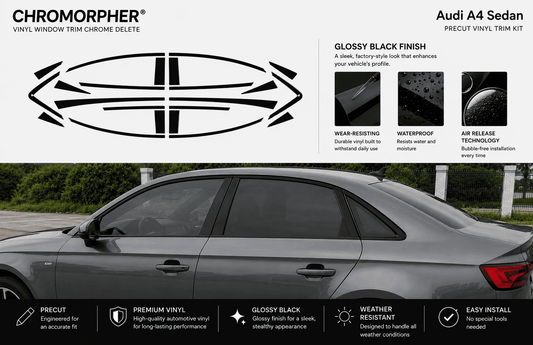 ChroMorpher Audi A4/S4 B9 Precut Chrome Delete Kit (2017–2025) - ChroMorpher