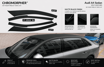 ChroMorpher Audi A4/S4 B9 Precut Chrome Delete Kit (2017–2025) - ChroMorpher