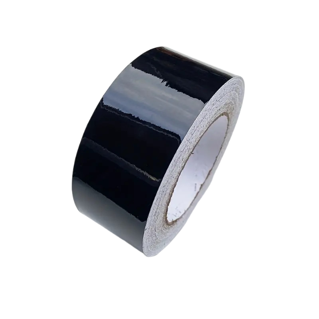 Roll of ChroMorpher high-gloss black vinyl tape for easy chrome delete applications.
