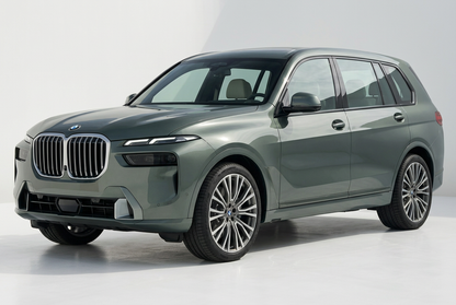 BMW X7 (2019–2026) shown from a front three-quarter angle on a light studio background.