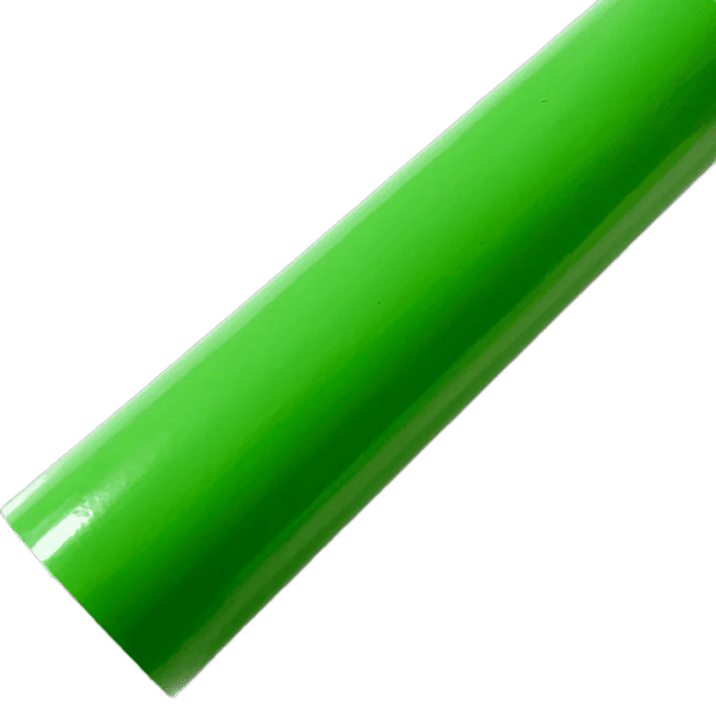 A single roll of ChroMorpher Green Gloss Vinyl showcasing its vibrant green color and high-gloss finish, perfect for creating bold, eye-catching designs on various surfaces.