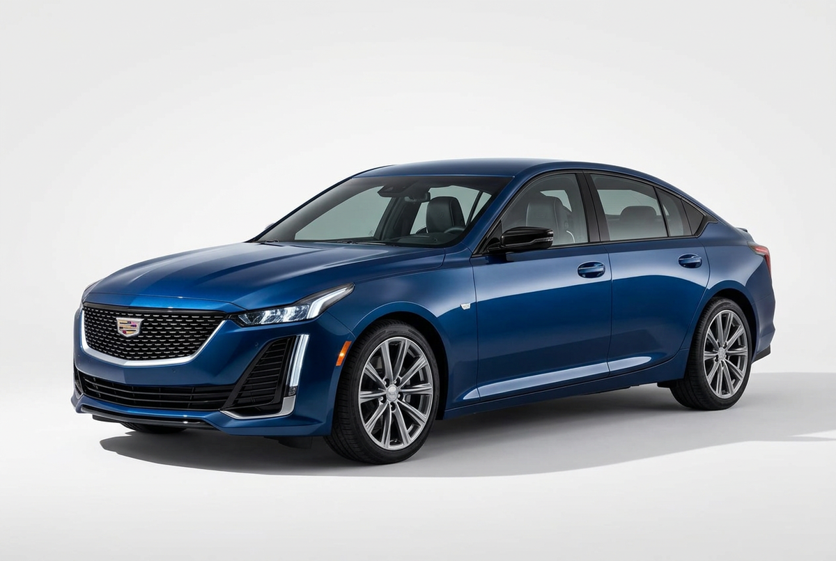 Cadillac CT5 (2020–2026) shown from a front three-quarter angle on a light studio background.