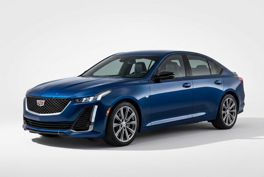 Cadillac CT5 (2020–2026) shown from a front three-quarter angle on a light studio background.