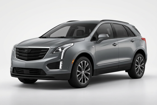 Cadillac XT5 (2017–2026) shown from a front three-quarter angle on a light studio background.
