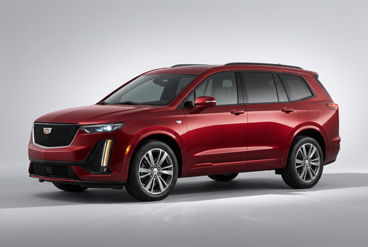 Cadillac XT6 (2020–2025) shown from a front three-quarter angle on a light studio background.