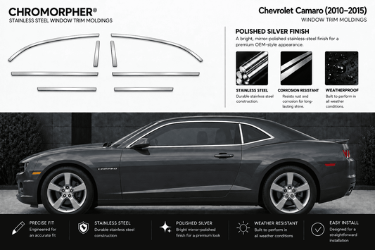 Chevrolet Camaro (2010–2015) Stainless Steel Window Trim Moldings