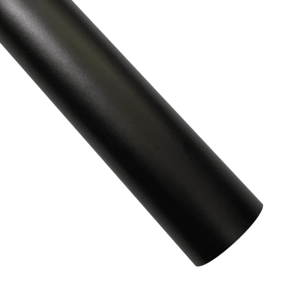 A sleek black ChroMorpher Ice Matte Vinyl strip with a smooth satin matte chrome finish, perfect for automotive customization and creative DIY projects, displayed on a textured dark surface.