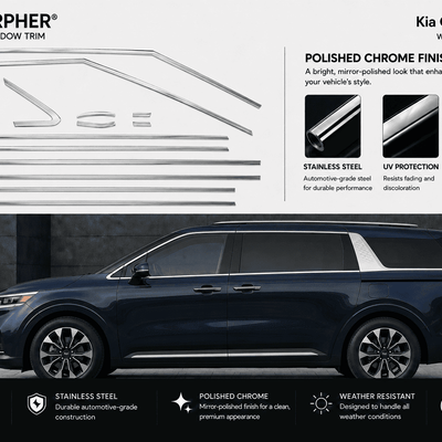 Kia Carnival (2022) Stainless Steel Window Trim Moldings