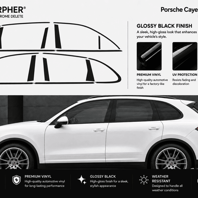 Porsche Cayenne (2010–2016) Precut Chrome Delete Window Trim - alternate view