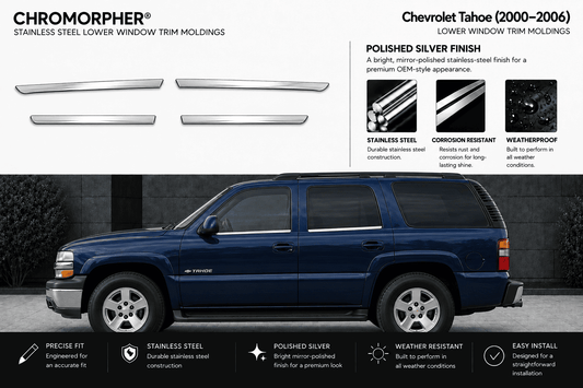 Chevrolet Tahoe (2000–2006) Stainless Steel Window Sill Trim Moldings
