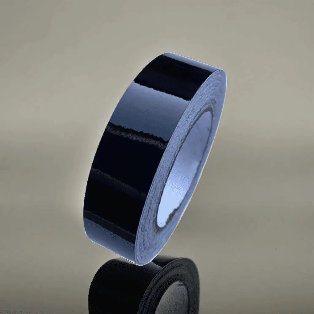 ChroMorpher Glossy Chrome Delete Tape roll with reflective, high-gloss finish, ideal for DIY chrome accent modifications.