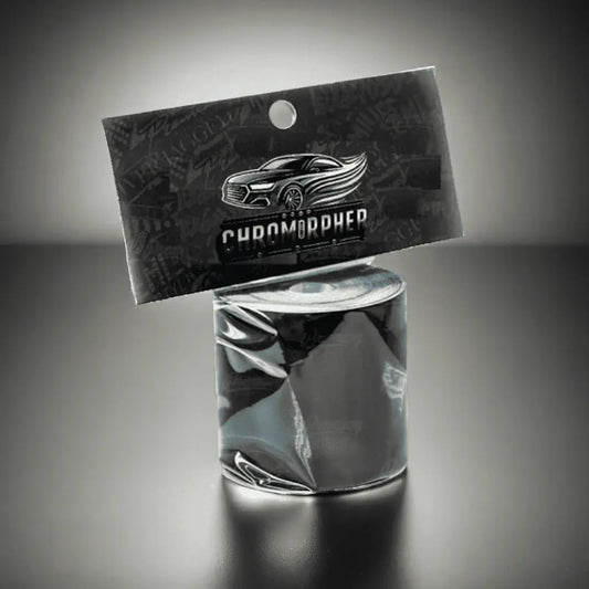 ChroMorpher Chrome Delete Vinyl Tape roll with packaging, ideal for a sleek, chrome-free vehicle finish.