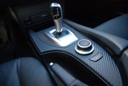 Carbon Matte Chrome Delete Tape Applied on cars interior panel.