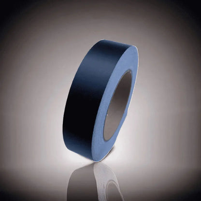 Roll of Narrow Matte ChroMorpher Chrome Delete Tape, featuring a sleek, non-reflective black finish, ideal for precise detailing and trim coverage on vehicle exteriors.