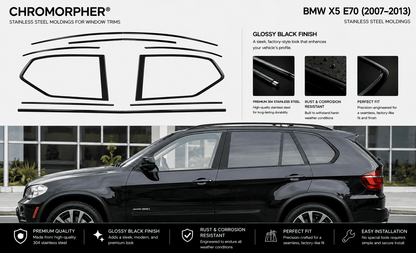 BMW X5 E70 (2007–2013) Stainless Steel Window Moldings