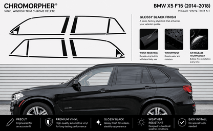 BMW X5 F15 (2014–2018) Complete Window Trim Chrome Delete Kit